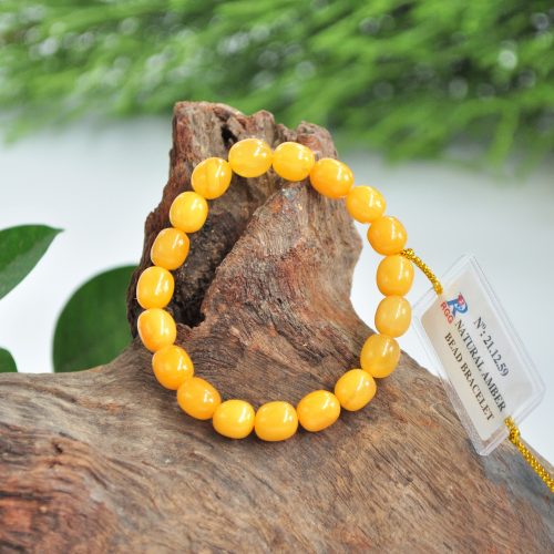 Vòng Hổ Phách Vàng Bơ Nga Hạt Oliu