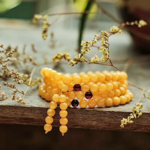 Chuỗi Hổ phách Nga mật lạp 108 hạt