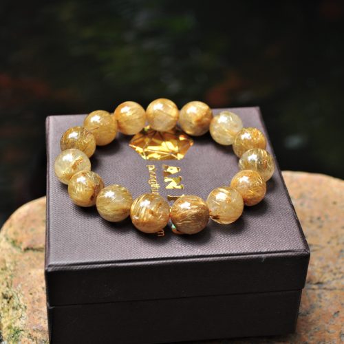 vòng thạch anh tóc vàng 14 ly