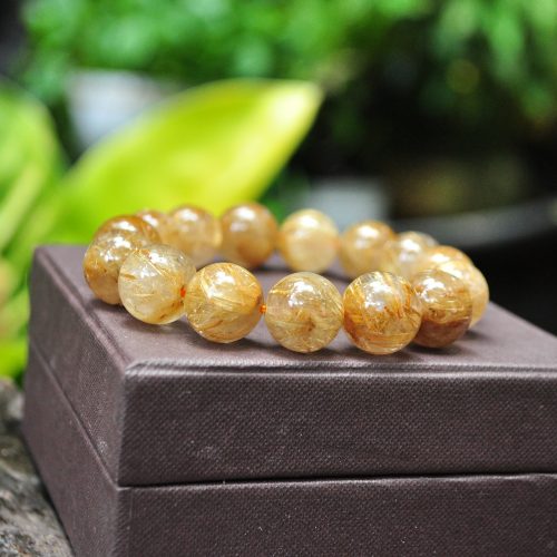 vòng thạch anh tóc vàng 14 ly