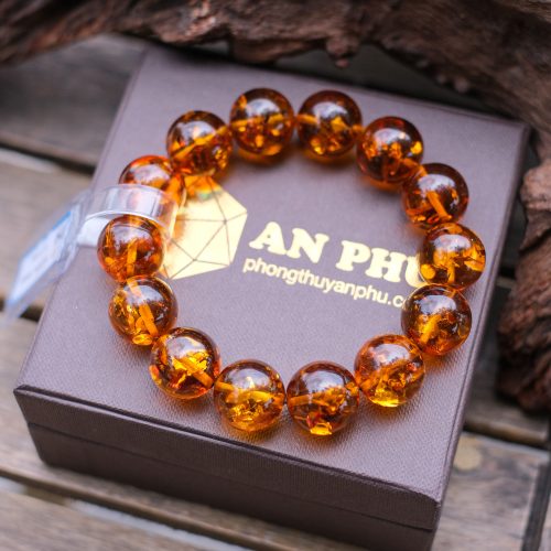 Vòng hổ phách Cognac Ba lan 15 ly