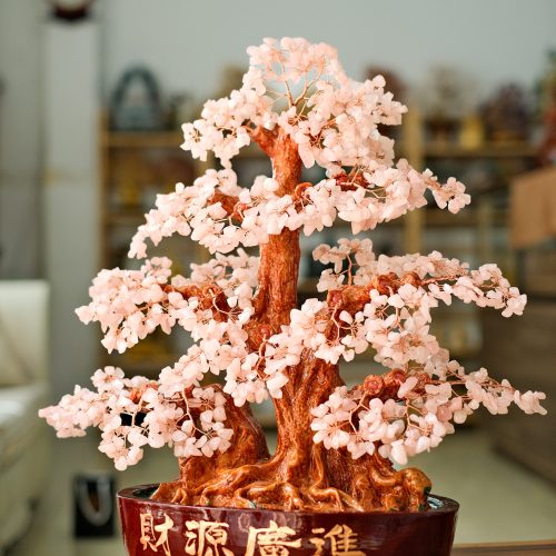 Cây Đá Phong Thủy Tài Lộc Thạch Anh Hồng Cỡ Siêu Lớn