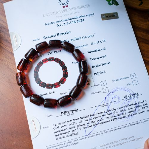 Vòng hổ phách đỏ huyết Baltic dạng lu 11 ly tại Phong thủy An Phú